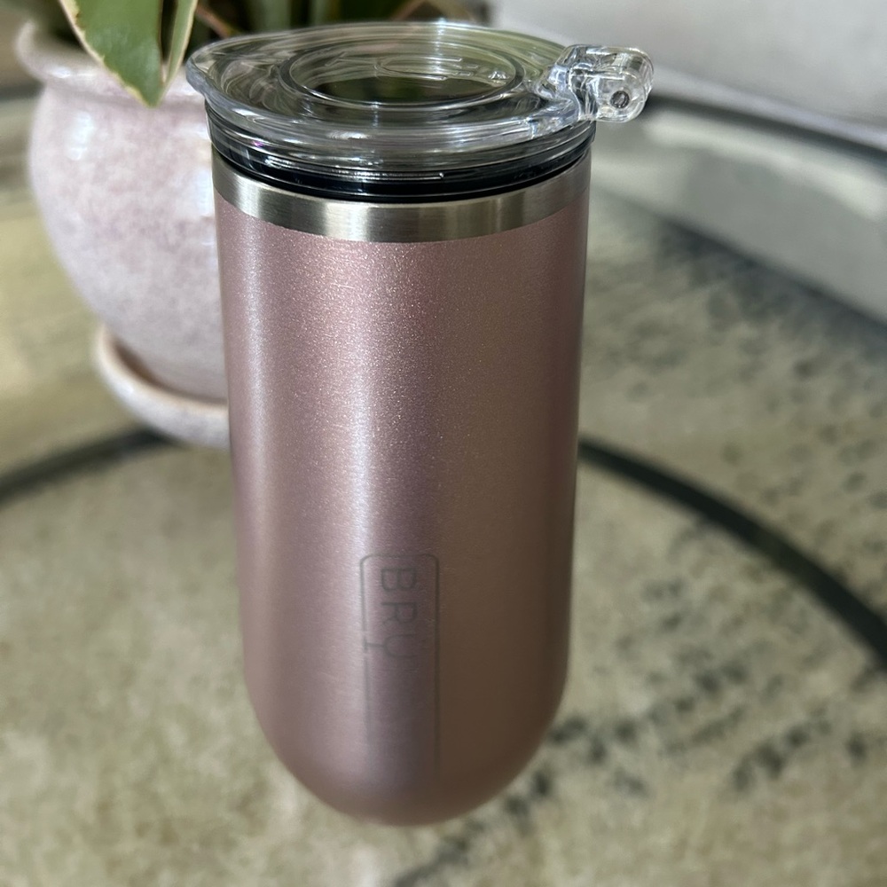 Lot of 2 Brumate Rose Gold Champagne Flute and Purple Wine Tumbler - Picture 3 of 6